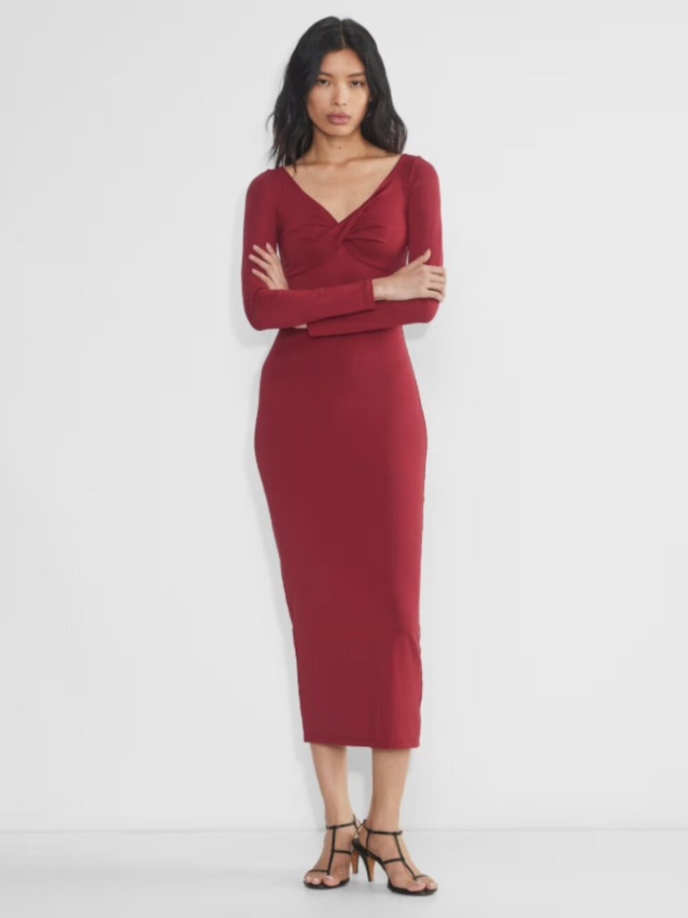 Aritzia Contour Symbolic Dress - Dark Ruby Red, Size XS